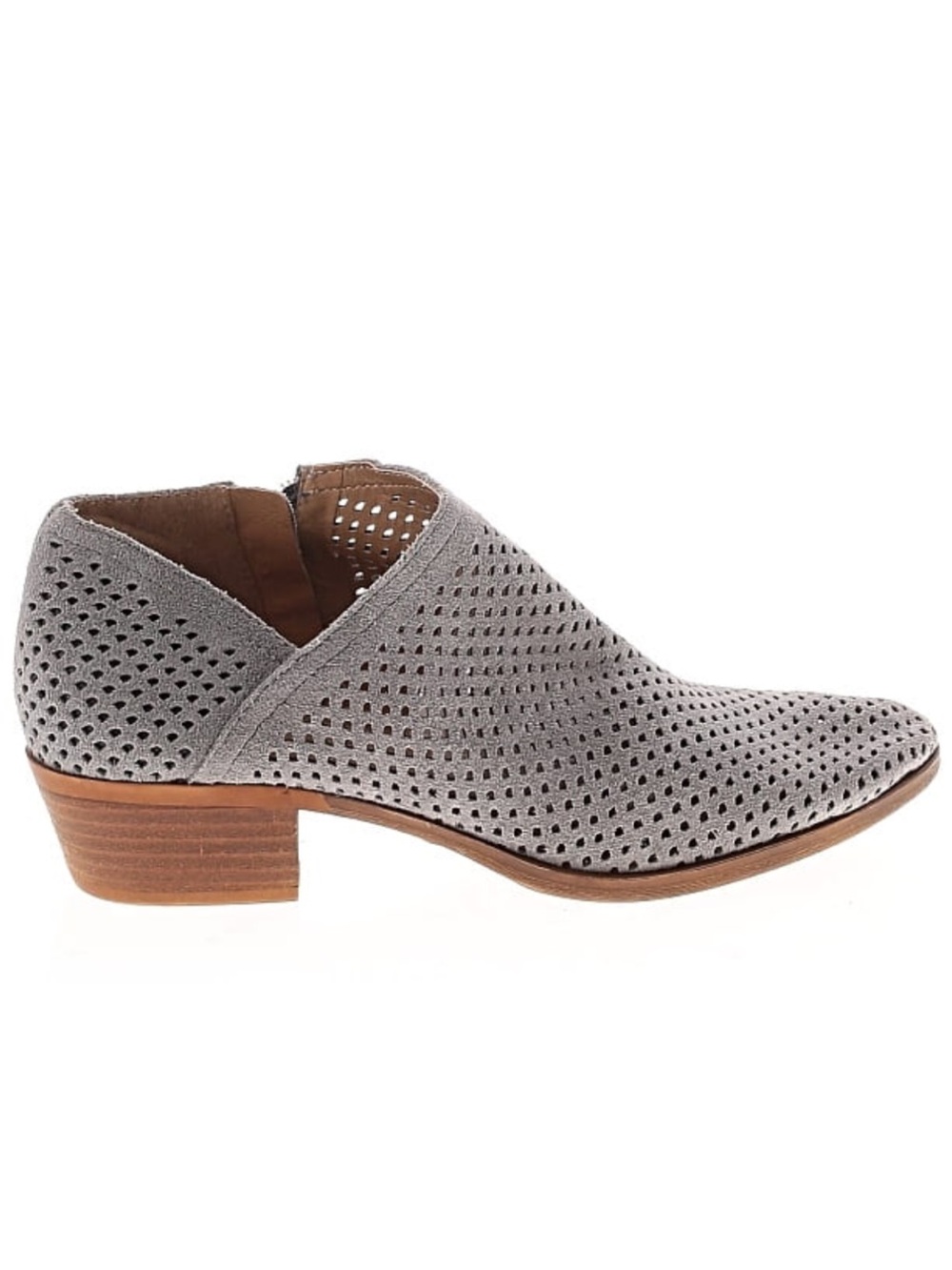 Lucky Brand Baylah Perforated Suede Ankle Booties Steele Gray Size 9